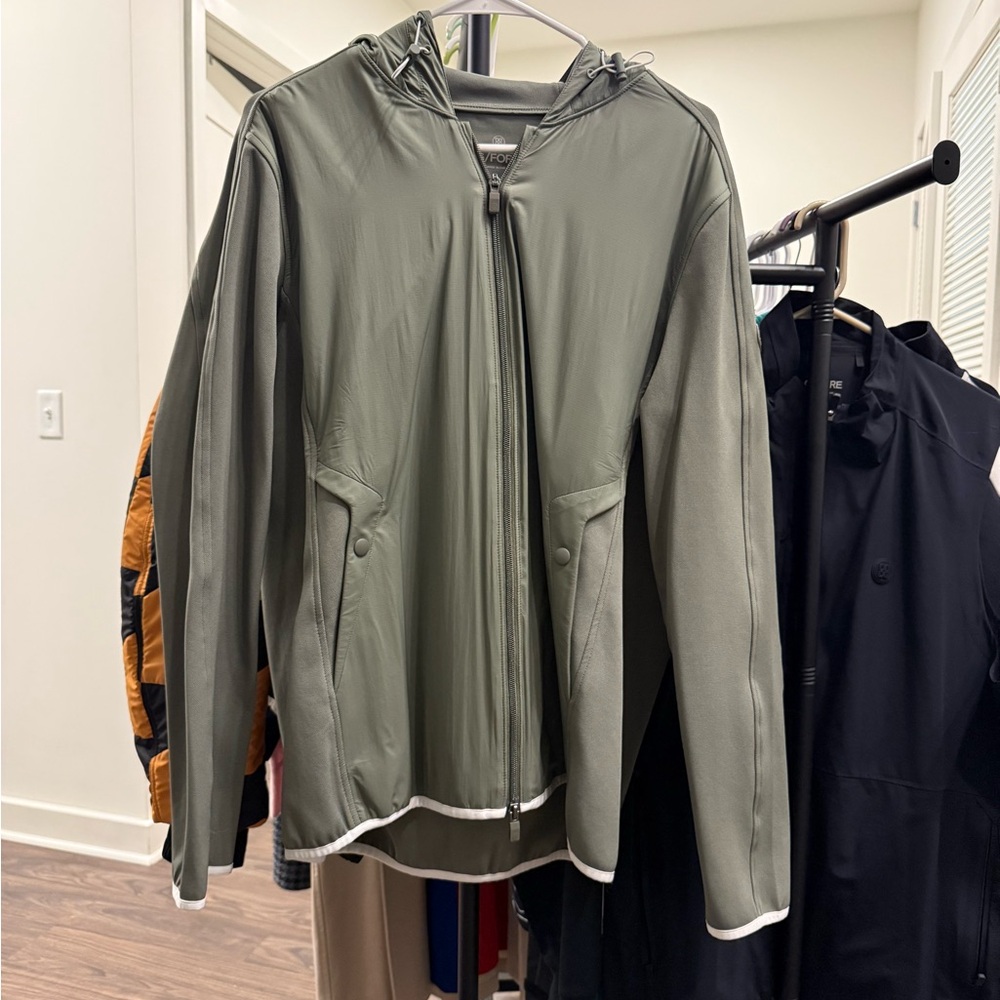 G/FORE Olive Green Zip-Up Rain Jacket
